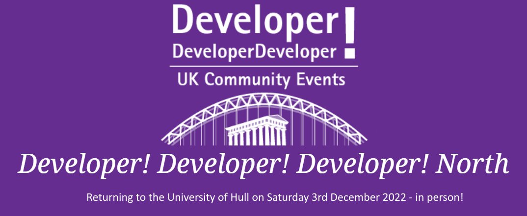 DDD North log with ‘Returning to the University of Hull on Saturday 3rd December 2022 - in person!’